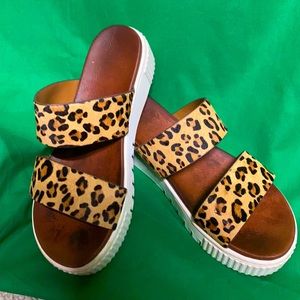 Platform cheeta sandals